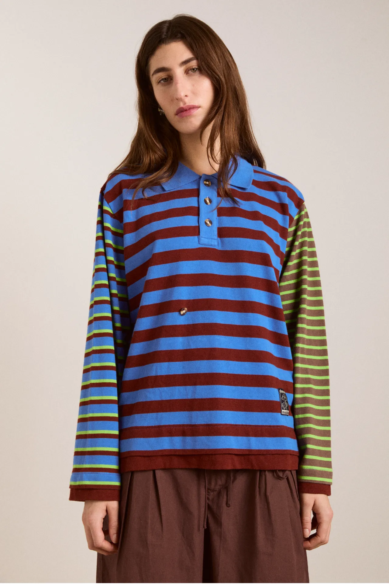 noah cinch layered rugby - blue pop stripe sold by Damson Madder product image thumbnail 2