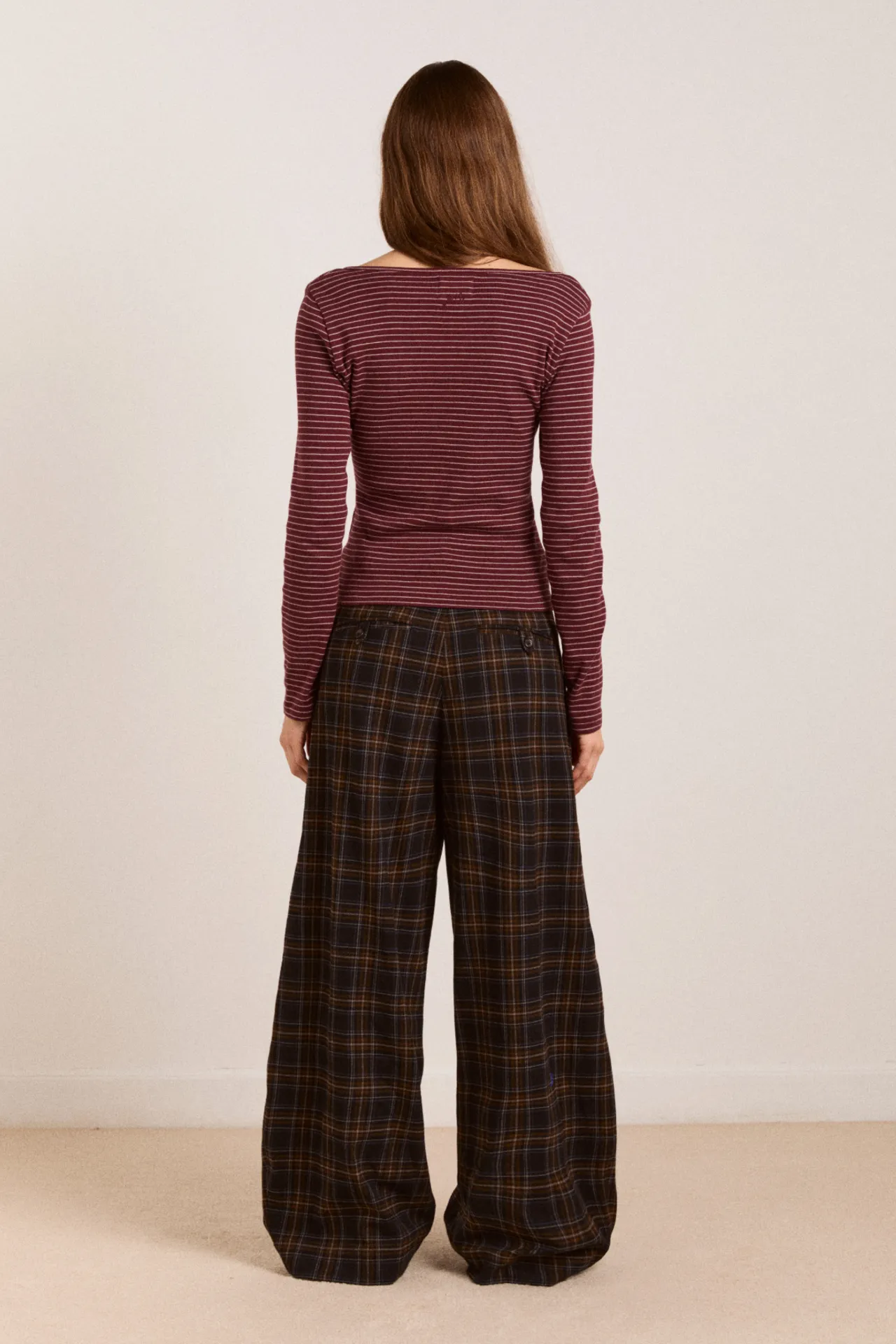 darma ls top - burg stripe sold by Damson Madder product image thumbnail 4
