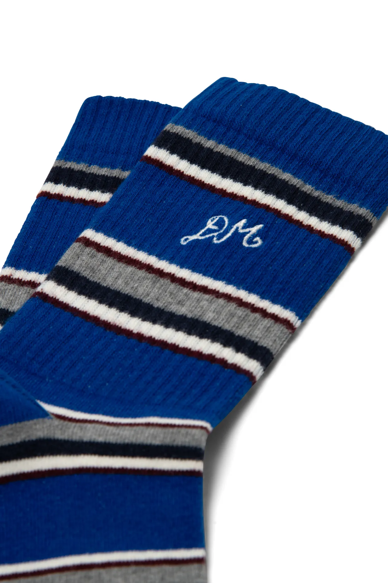 calf length socks - blue stripe sold by Damson Madder product image thumbnail 3
