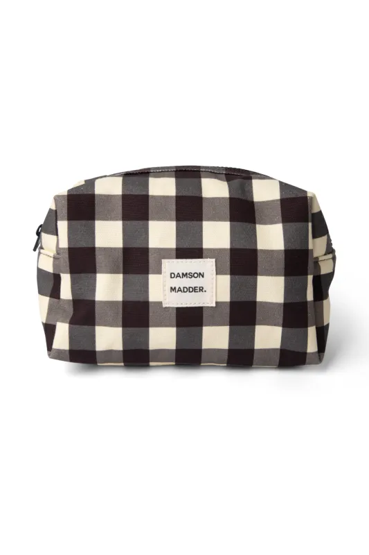 make up bag - butter gingham sold by Damson Madder