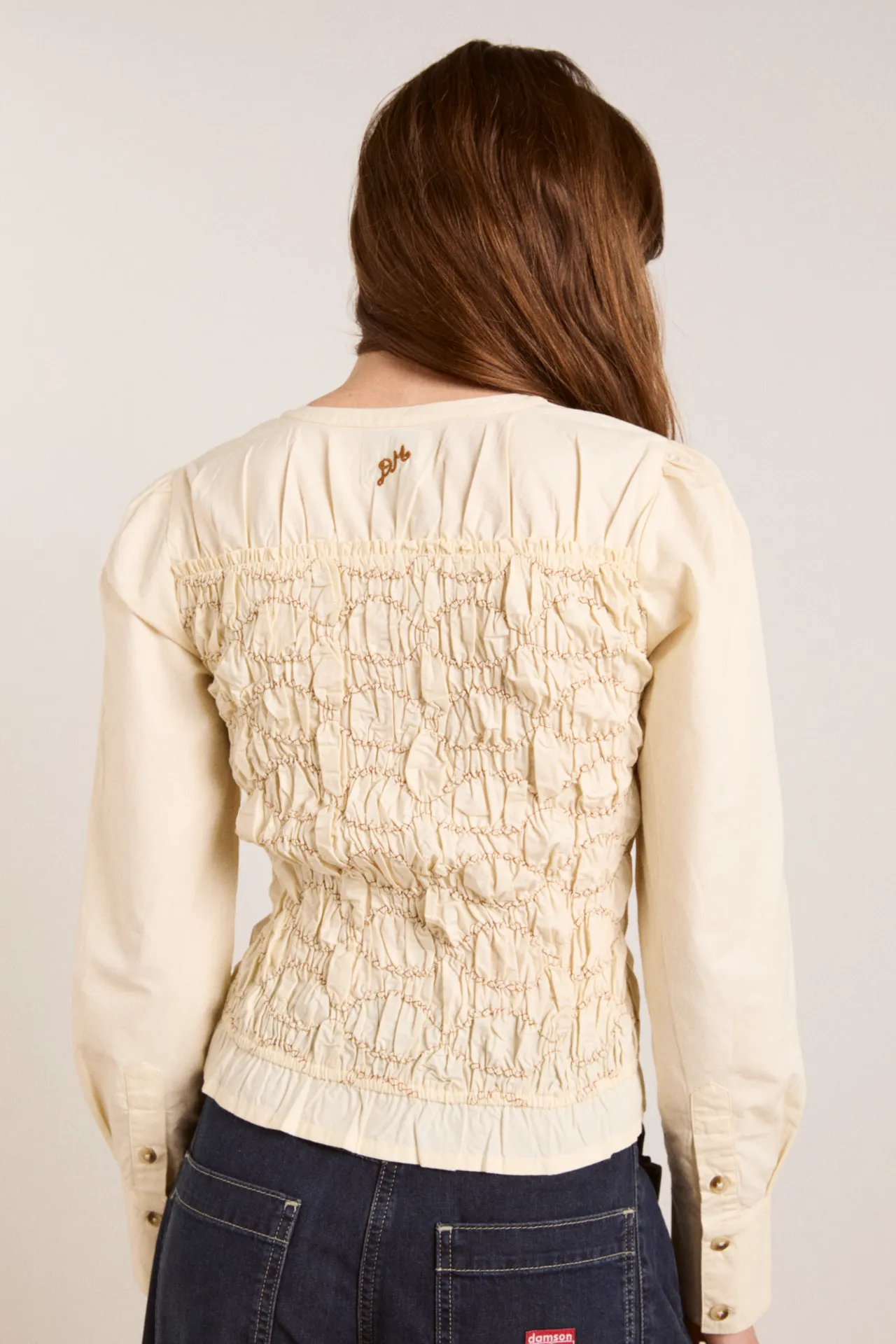 elliana smocked cardi - butter sold by Damson Madder product image thumbnail 3