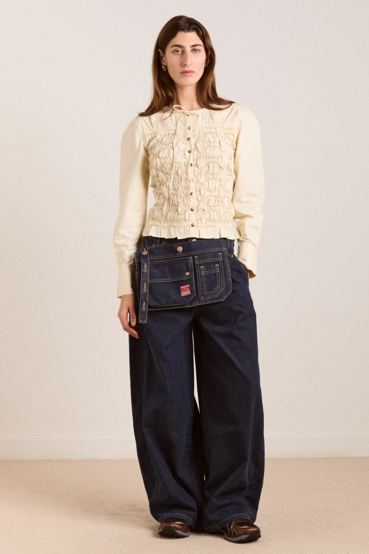 elliana smocked cardi - butter sold by Damson Madder product image thumbnail 2