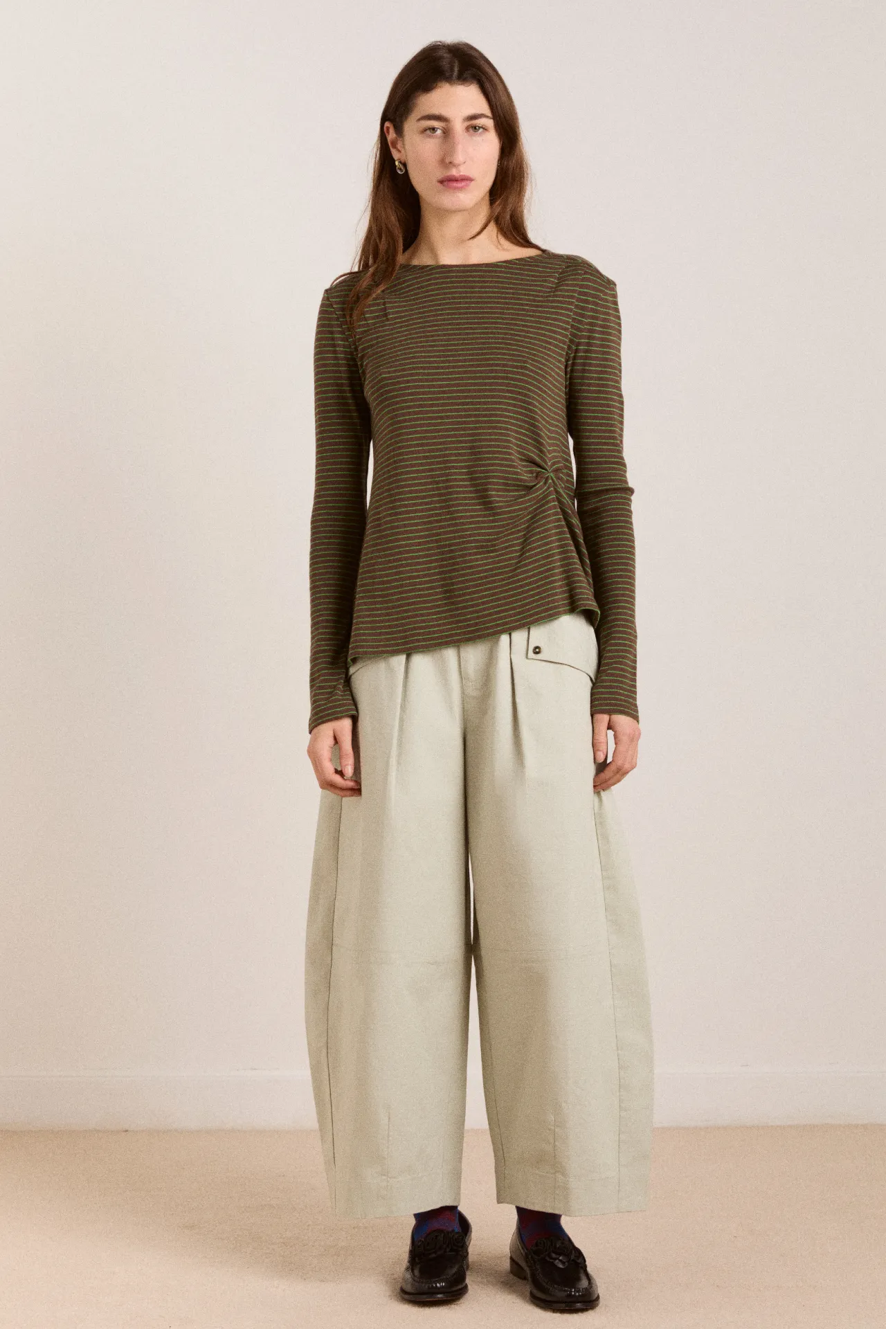 mara trouser - mineral grey sold by Damson Madder product image thumbnail 3
