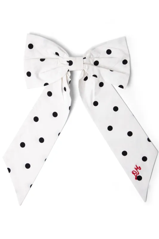 oversized bow clip - black & white spot sold by Damson Madder