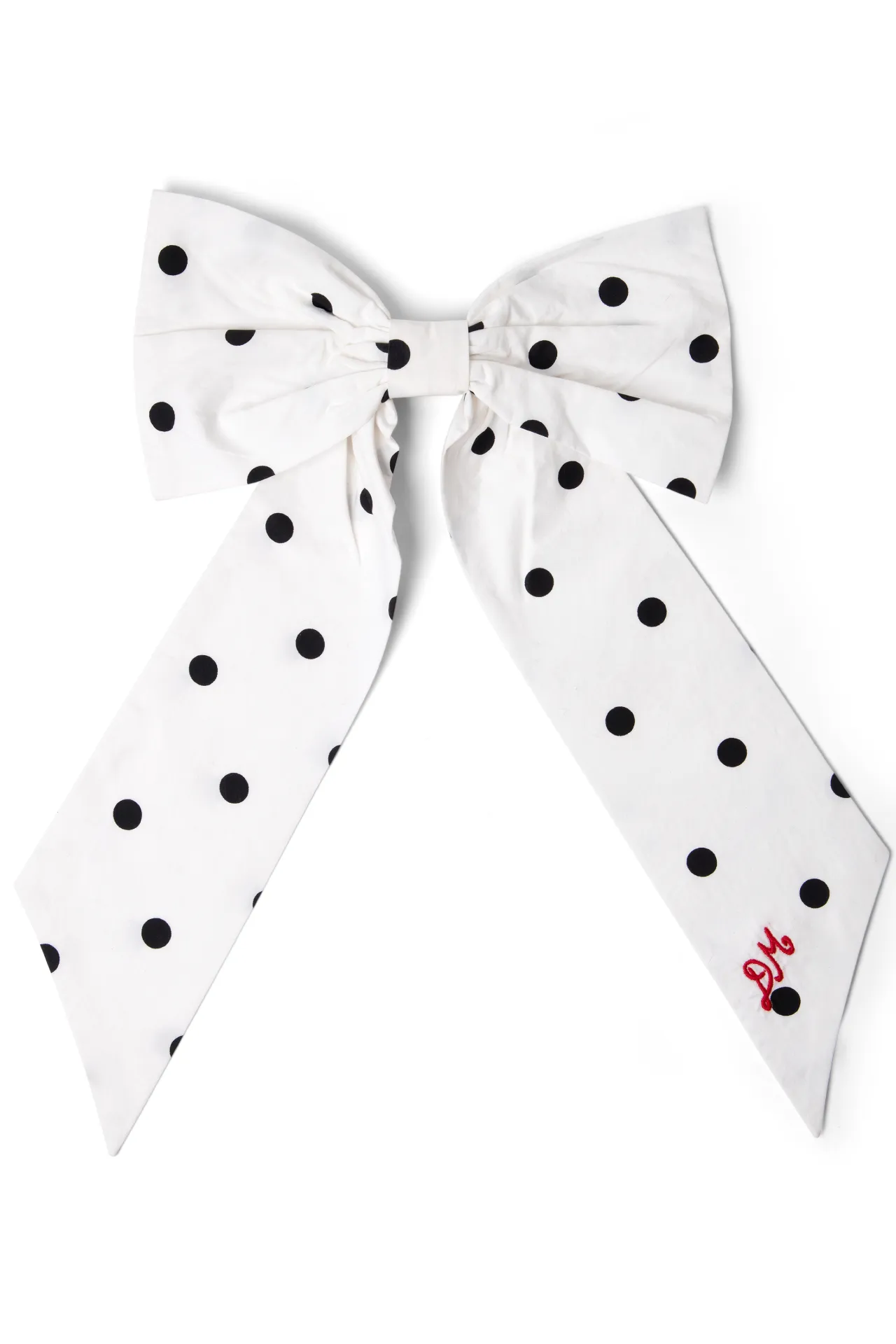 oversized bow clip - black & white spot sold by Damson Madder
