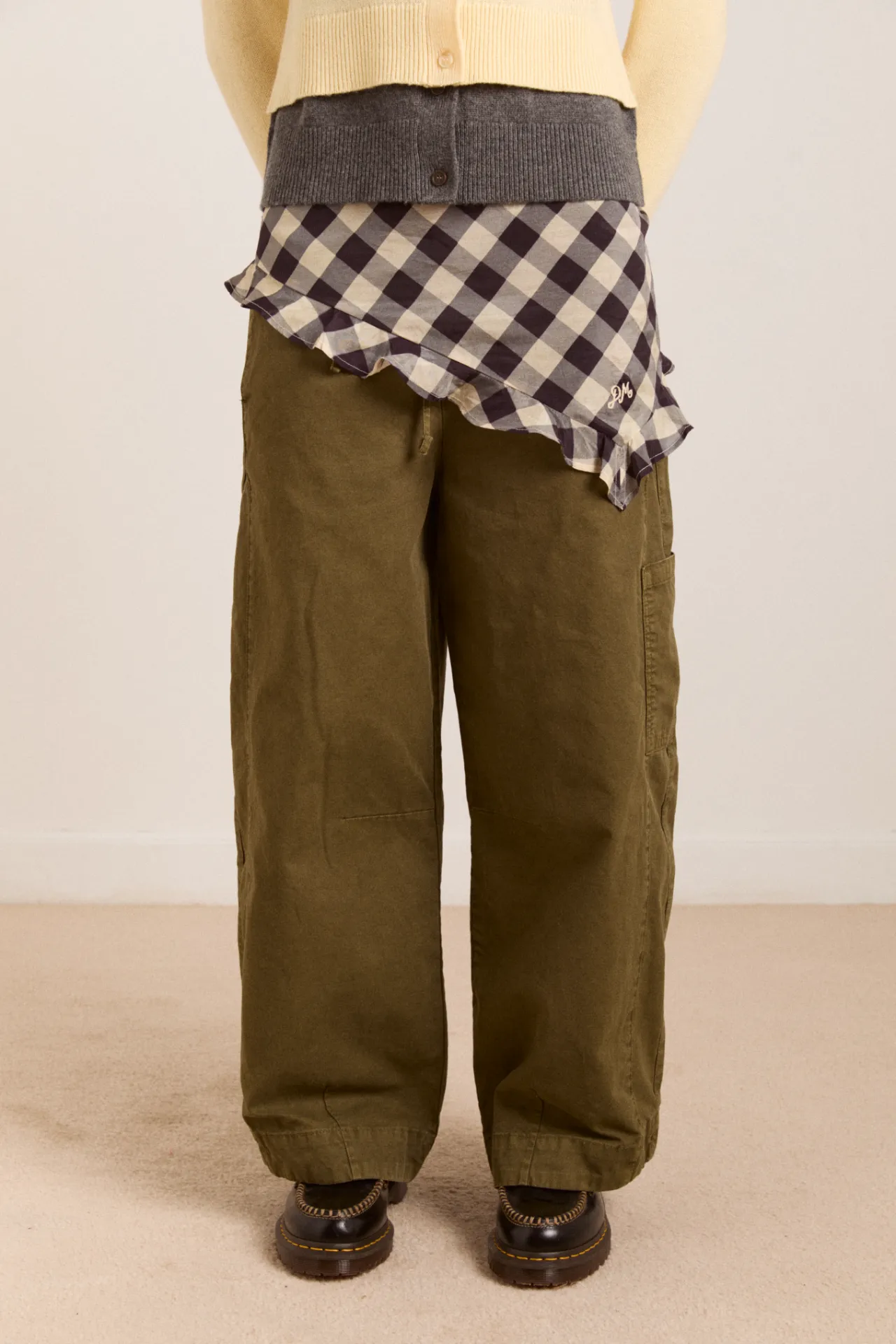 sheer triangle headscarf - butter gingham sold by Damson Madder product image thumbnail 5