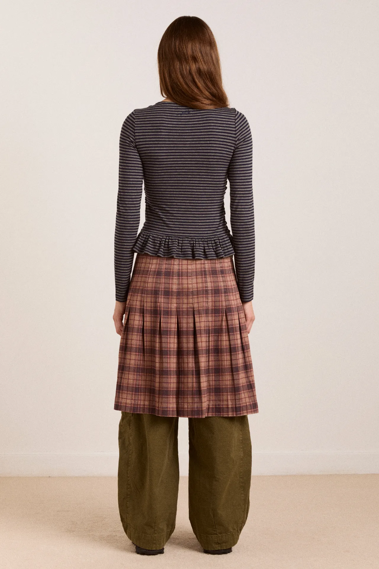 peggy smocked cardi - blue stripe sold by Damson Madder product image thumbnail 4