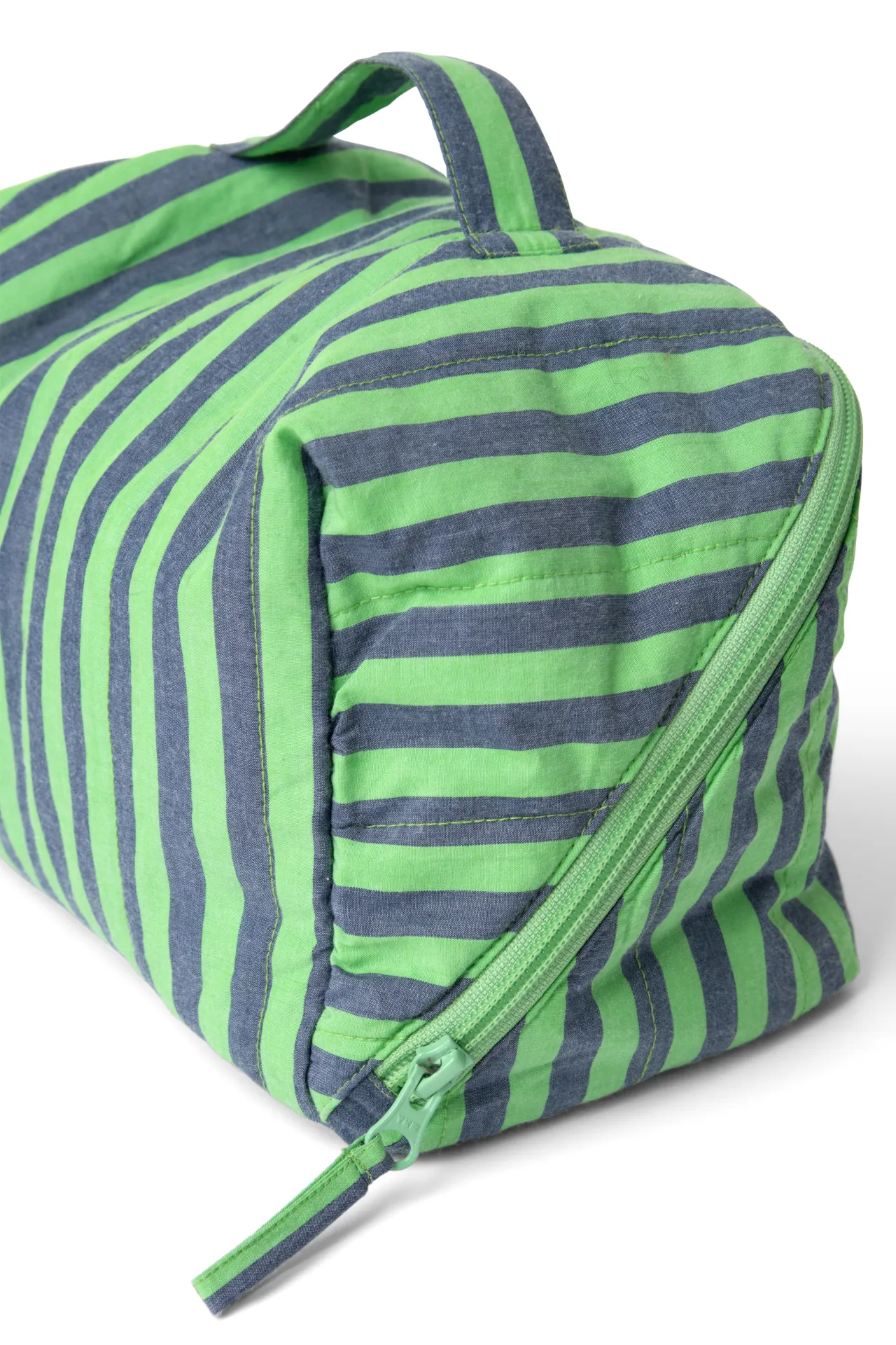 Large Wash Bag - Navy Pop Green Stripe sold by Damson Madder product image thumbnail 3