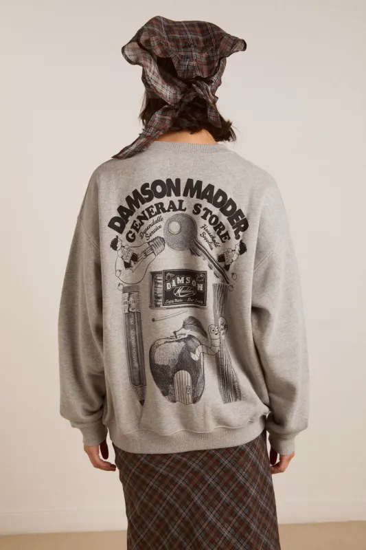 dm general store sweatshirt- grey marl sold by Damson Madder