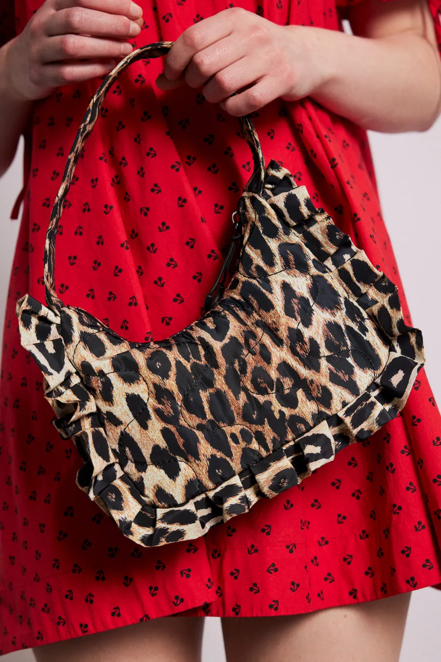 90's frill shoulder bag - leopard sold by Damson Madder product image thumbnail 3