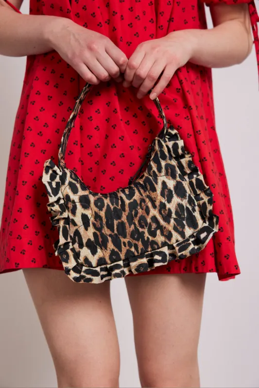 90's frill shoulder bag - leopard sold by Damson Madder
