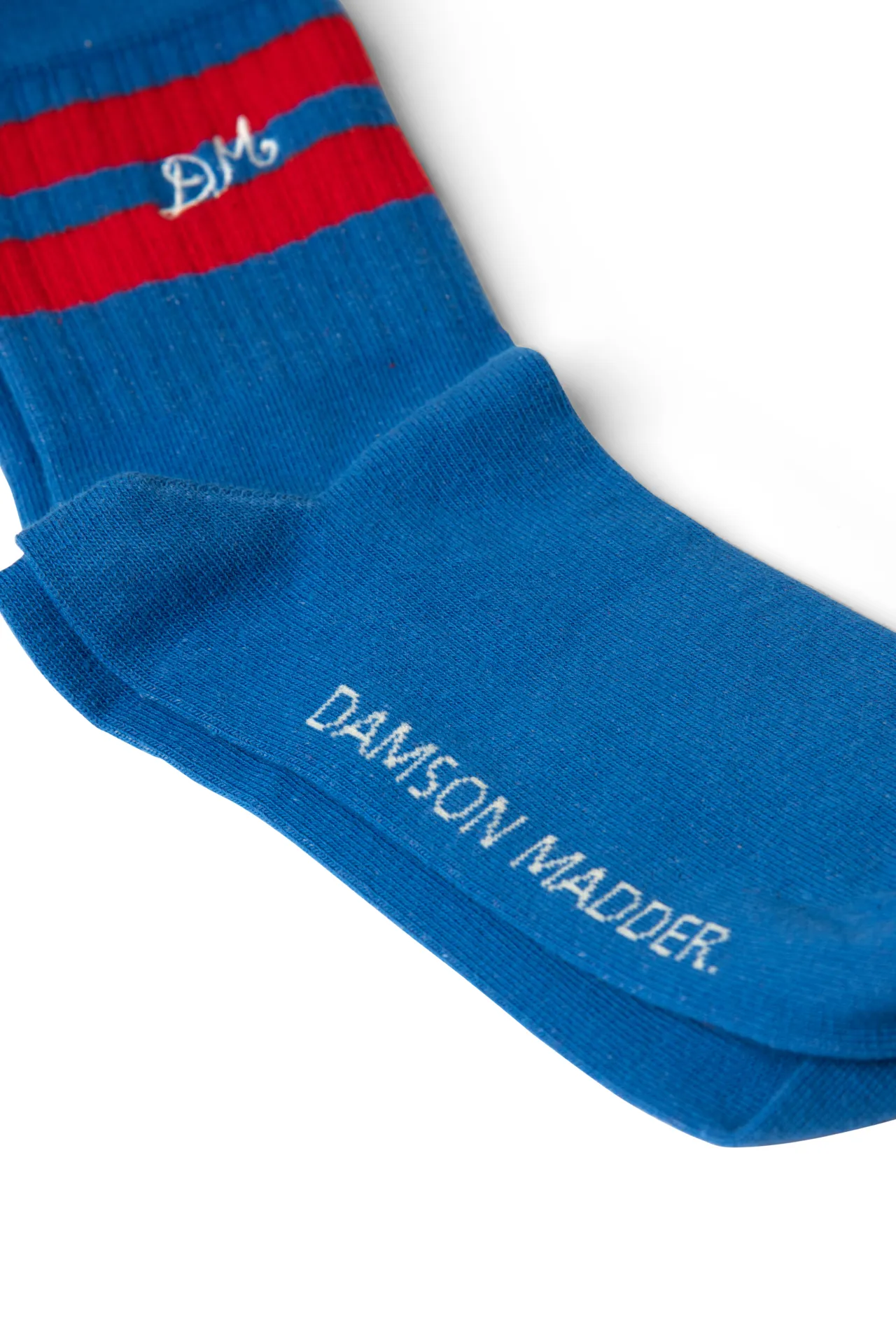 sporty calf length socks - blue & red sold by Damson Madder product image thumbnail 3