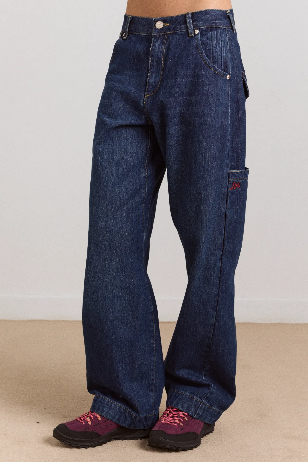 nina jean - authentic mid blue wash sold by Damson Madder