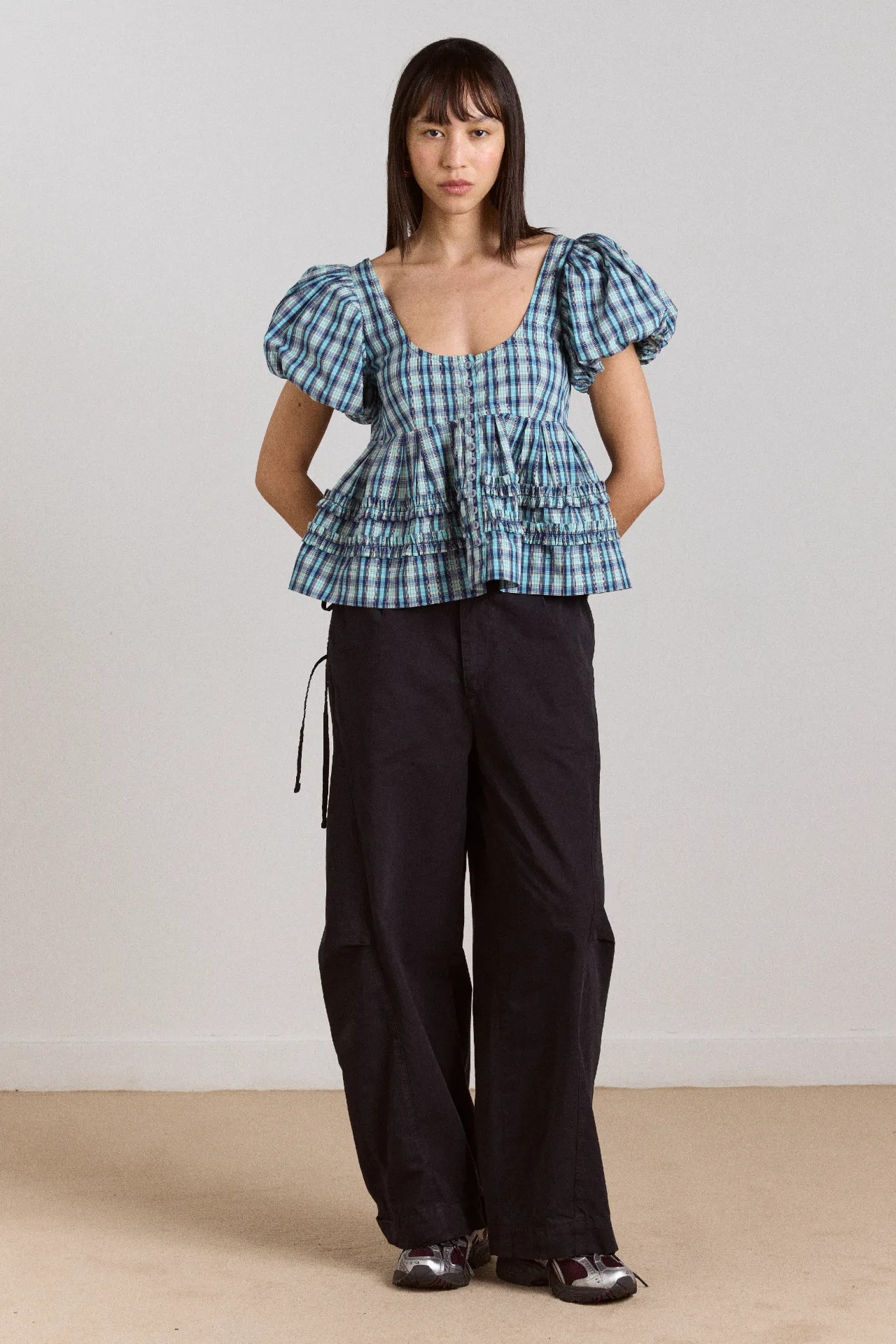 summer joy blouse- tomboy check sold by Damson Madder product image thumbnail 5