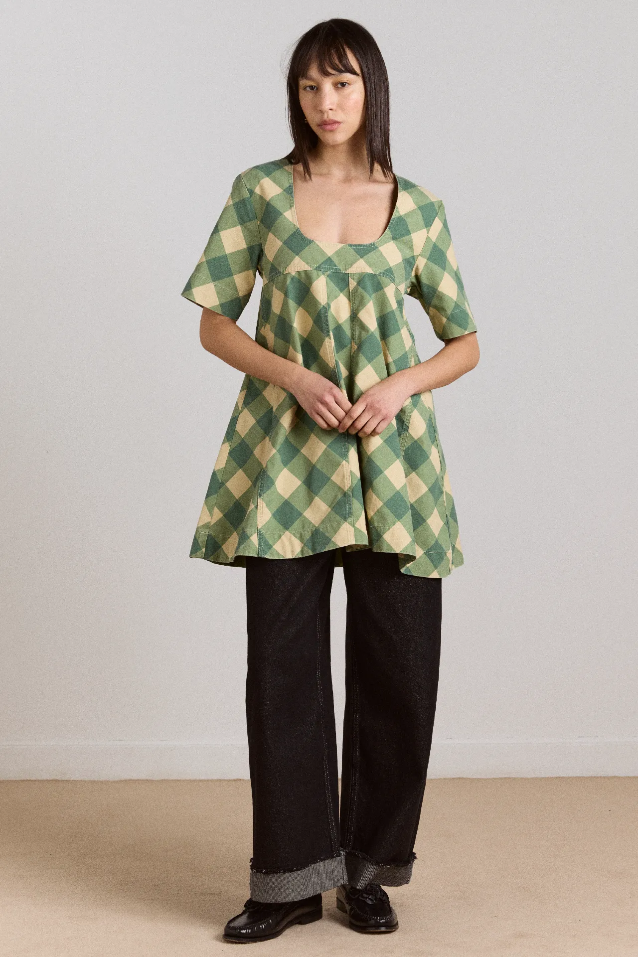 reversible bridget mini dress - gingham sold by Damson Madder product image thumbnail 2