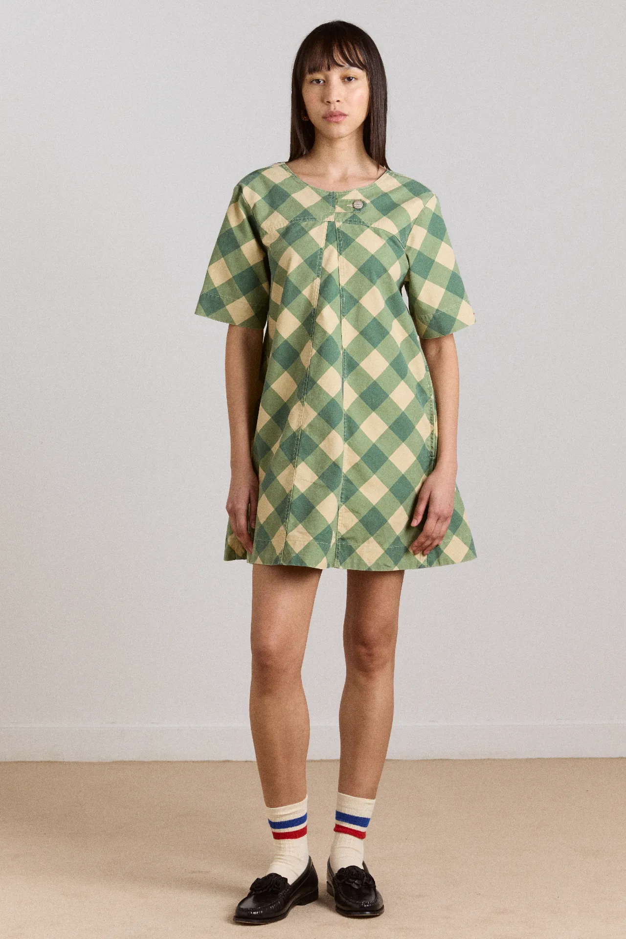 reversible bridget mini dress - gingham sold by Damson Madder product image thumbnail 3