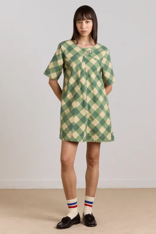 reversible bridget mini dress - gingham made by Damson Madder
