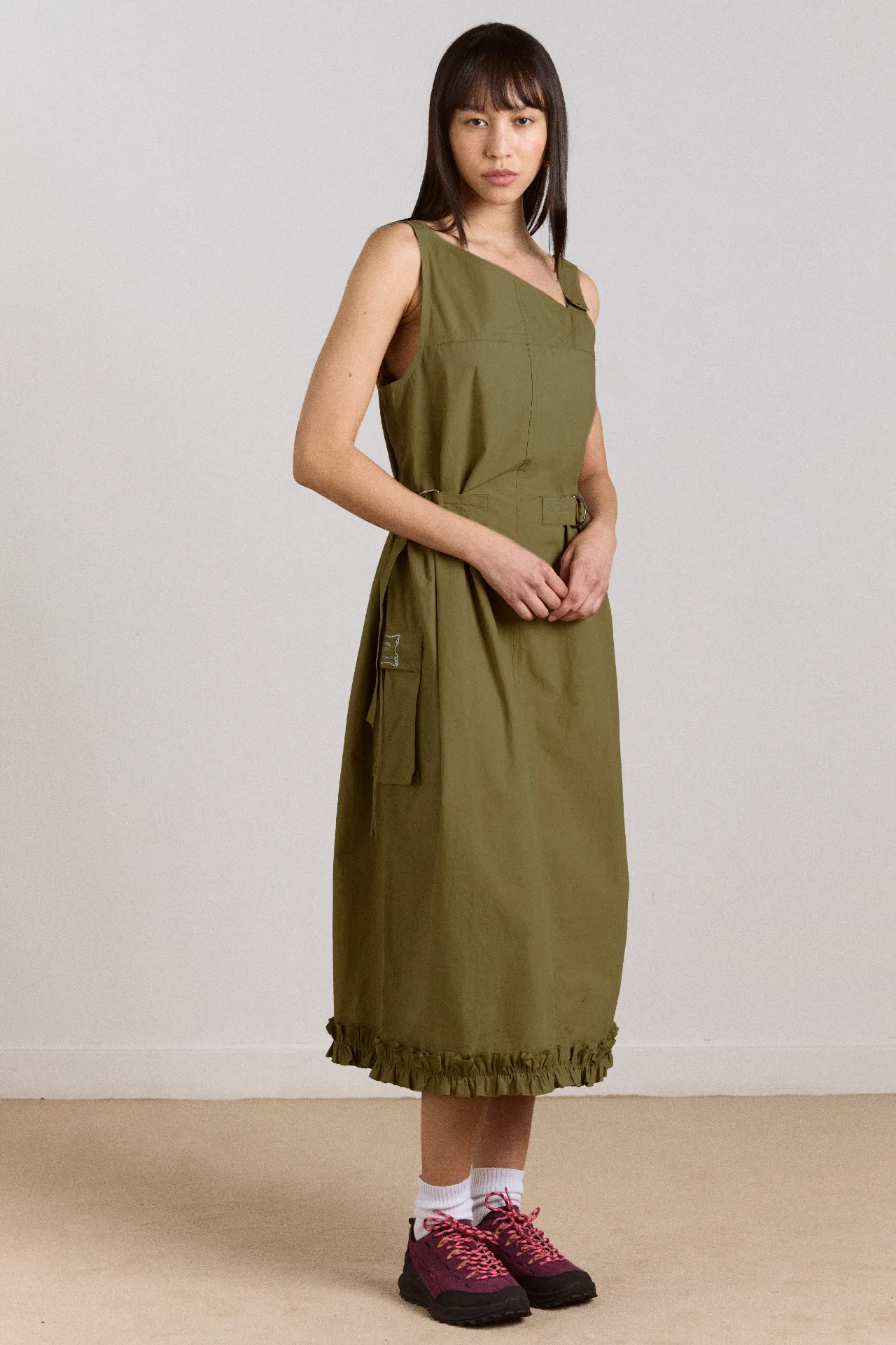 tate midi dress - olive sold by Damson Madder product image thumbnail 3