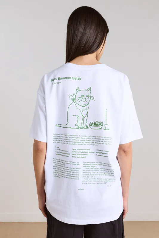 solo salad graphic tee - white made by Damson Madder