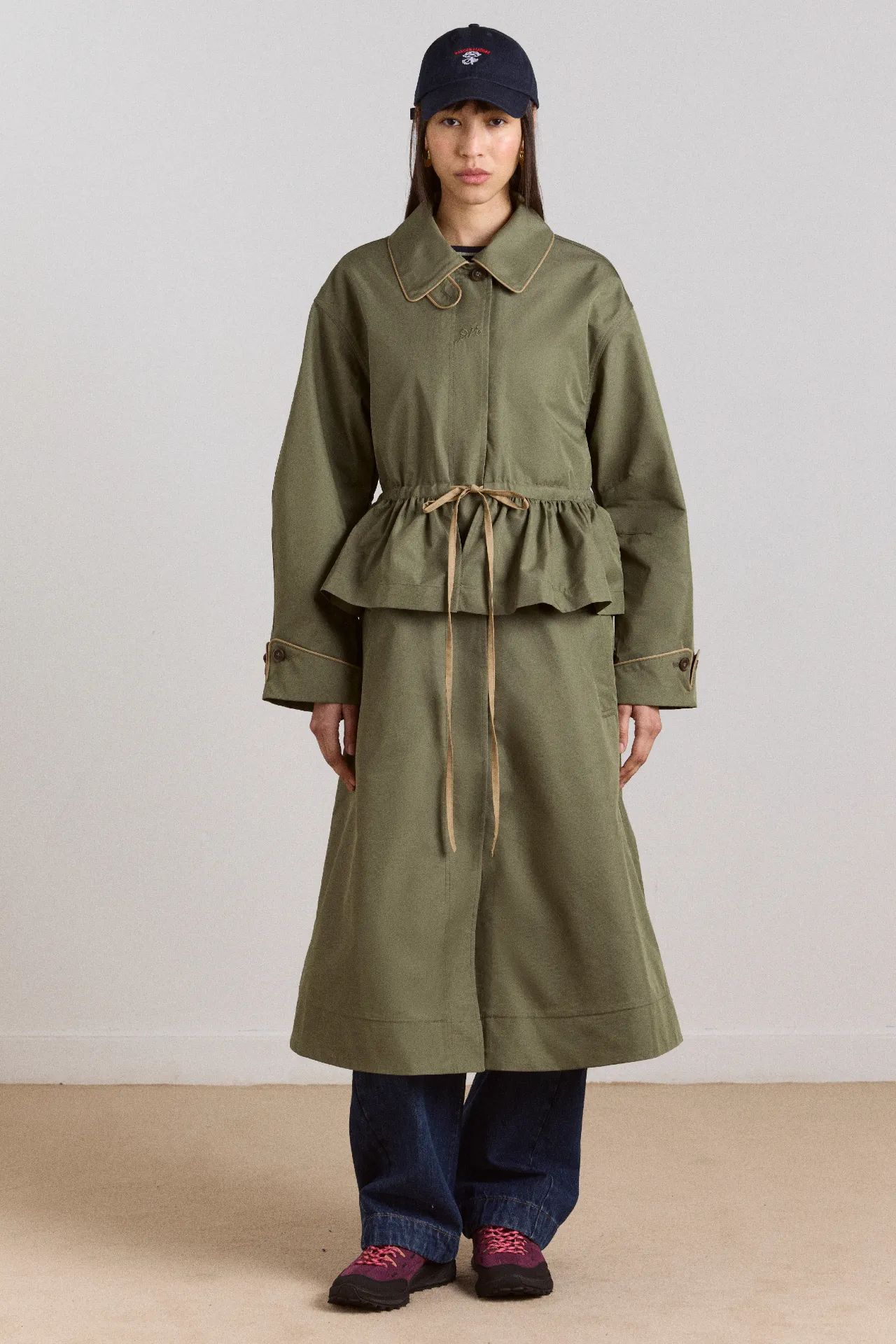 multi-wear myrtle trench in khaki sold by Damson Madder product image thumbnail 4