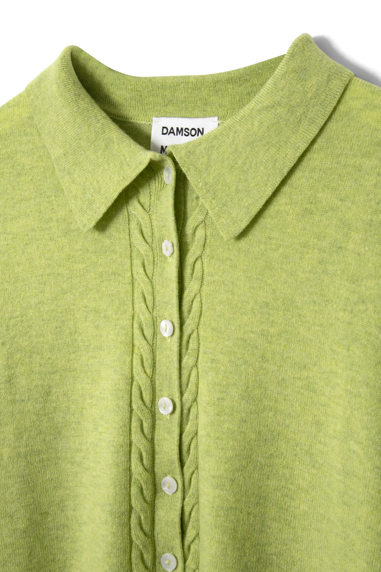 Voula Wool And Cashmere Blend Cardigan - Lime sold by Damson Madder product image thumbnail 5