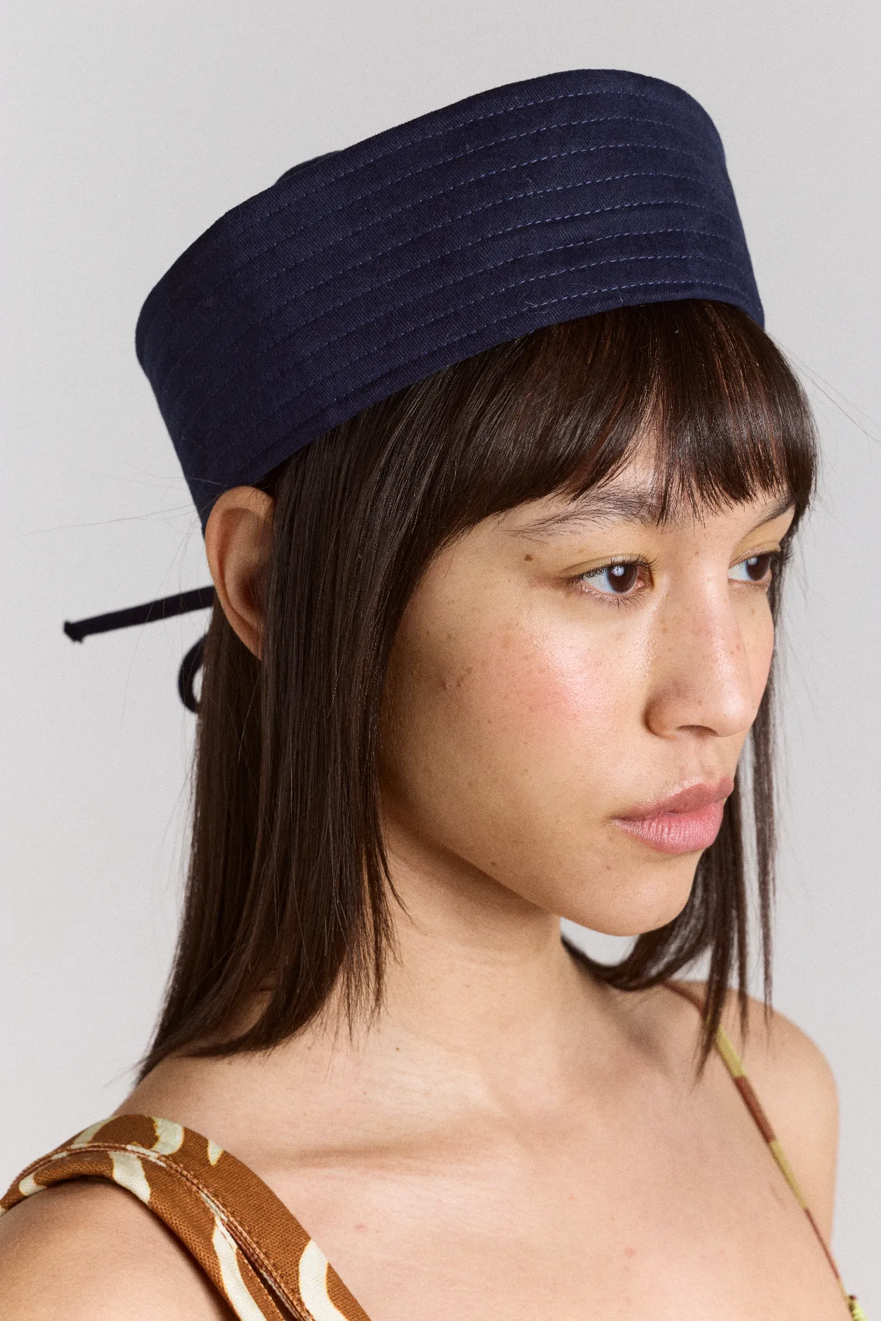 cotton sailor hat - navy sold by Damson Madder