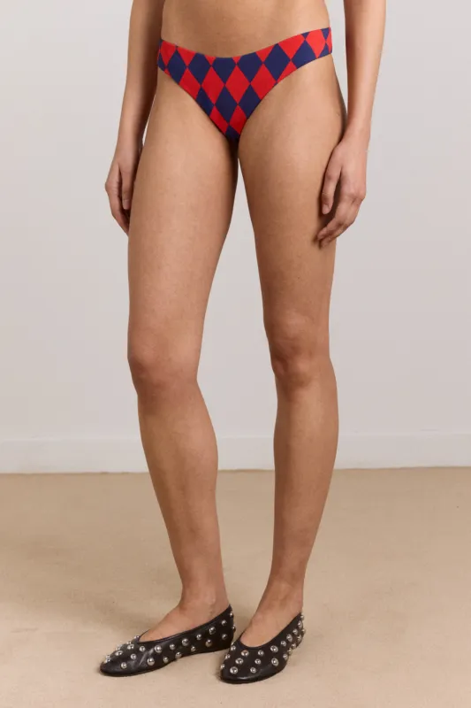 wren bikini bottom - harlequin print sold by Damson Madder