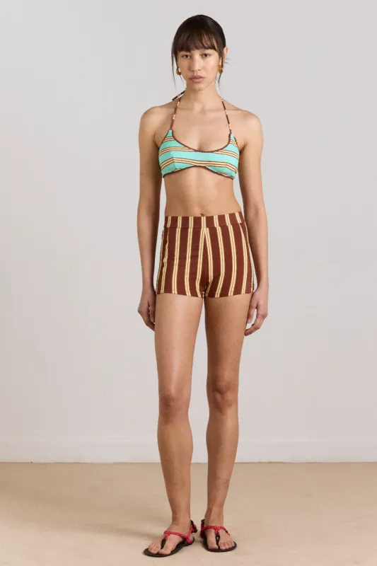 trudi boy short - brown stripe print made by Damson Madder