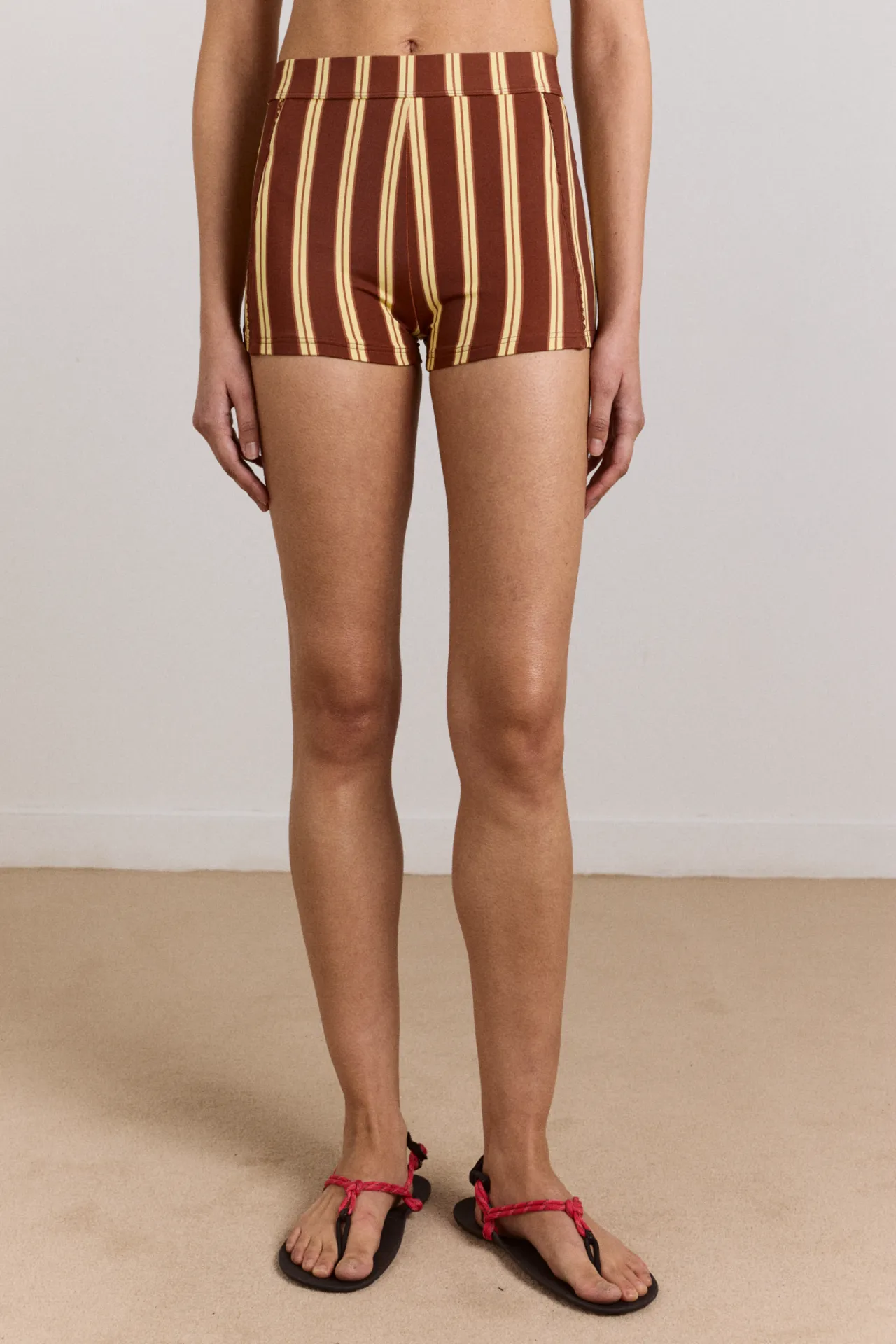 trudi boy short - brown stripe print sold by Damson Madder product image thumbnail 2
