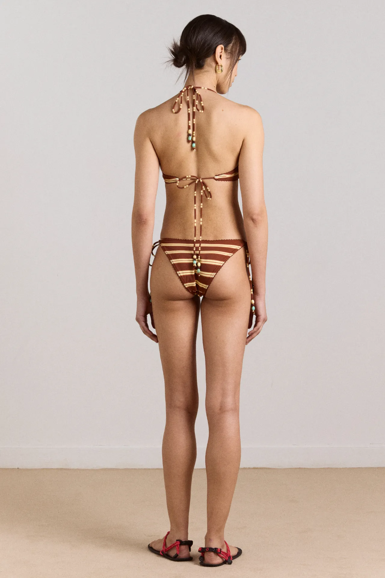 trudi reversible bikini bottom - mint or choc stripe sold by Damson Madder product image thumbnail 5