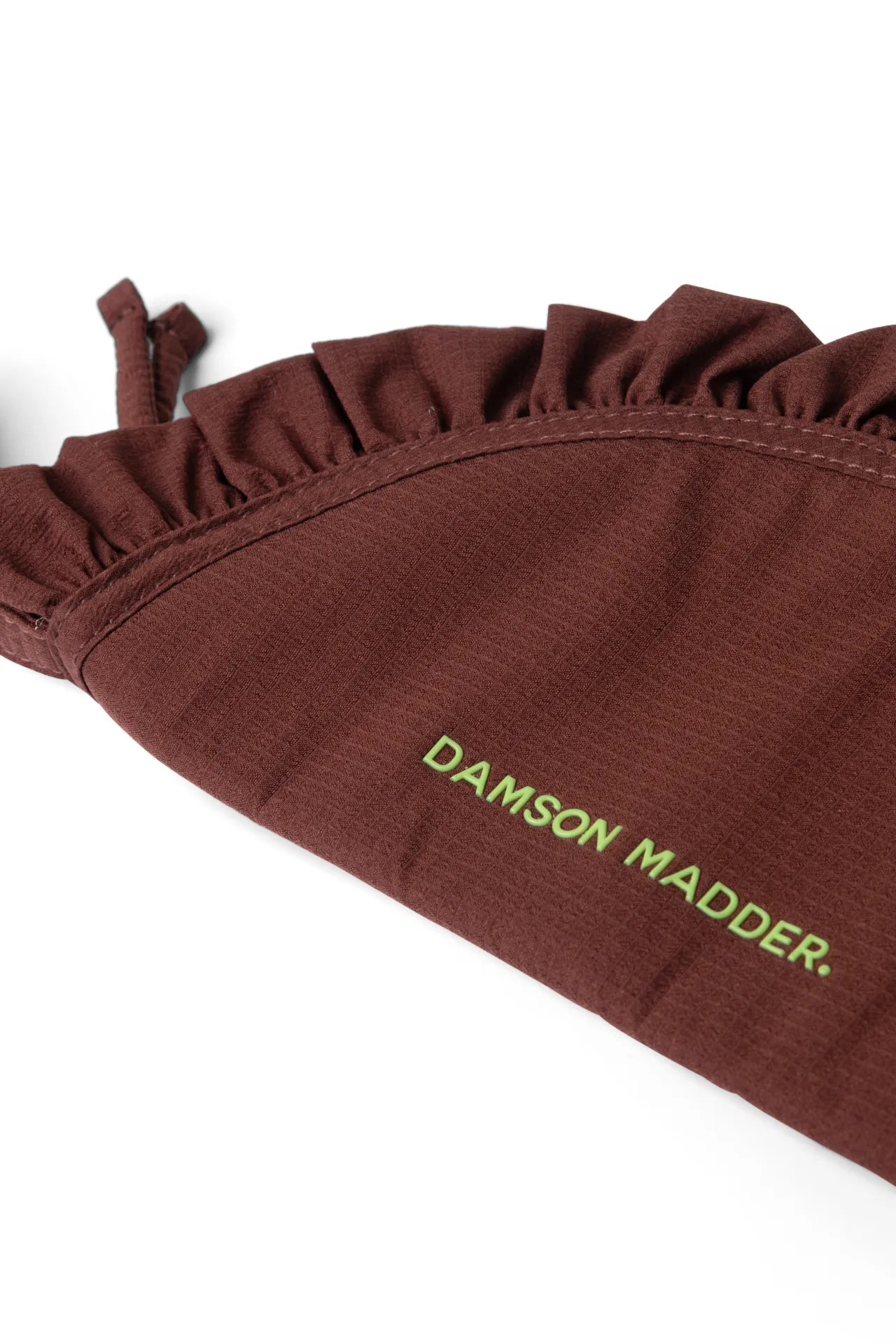 ruffle half moon makeup bag - chocolate sold by Damson Madder product image thumbnail 3