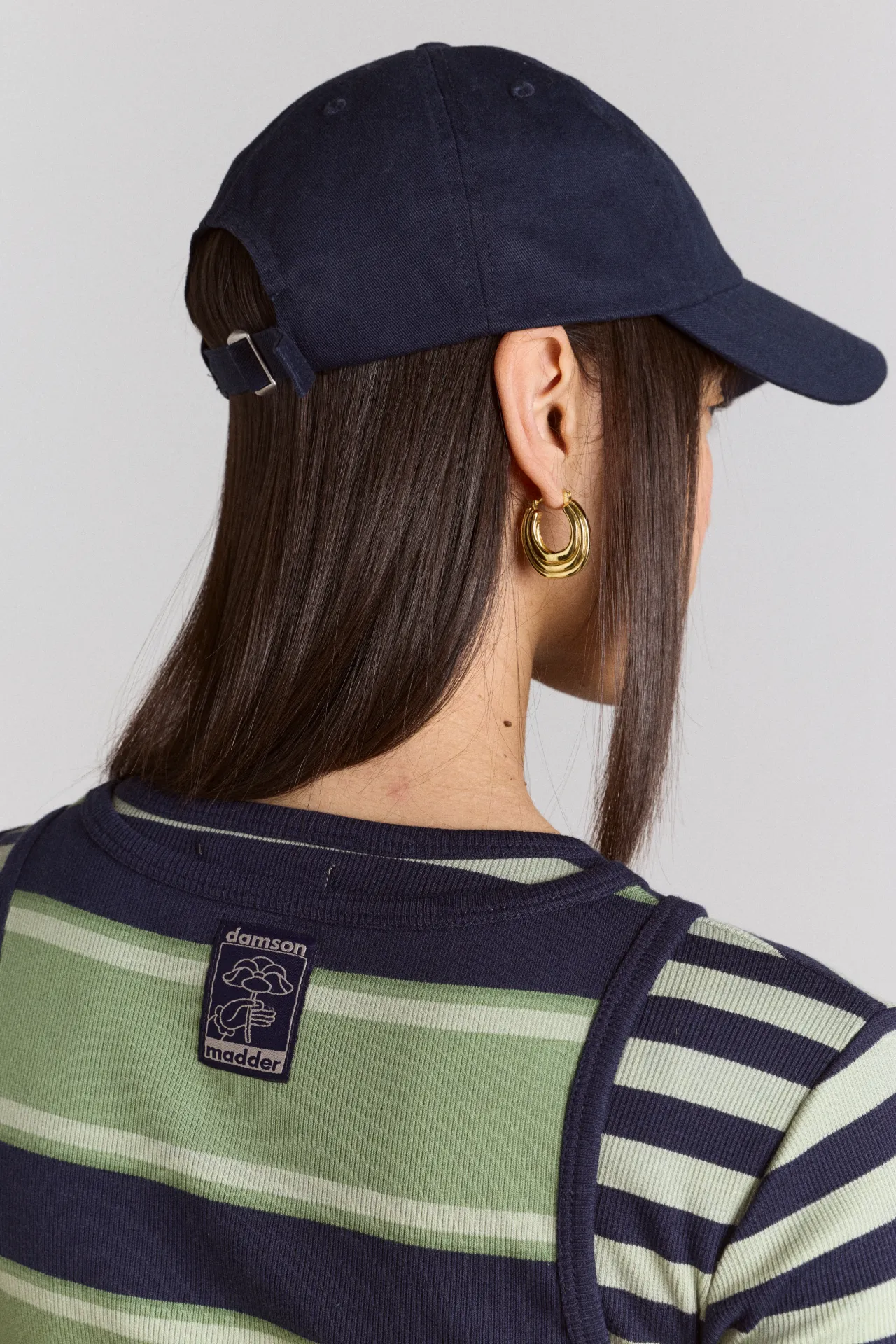 cap with flower embroidery - navy sold by Damson Madder product image thumbnail 5