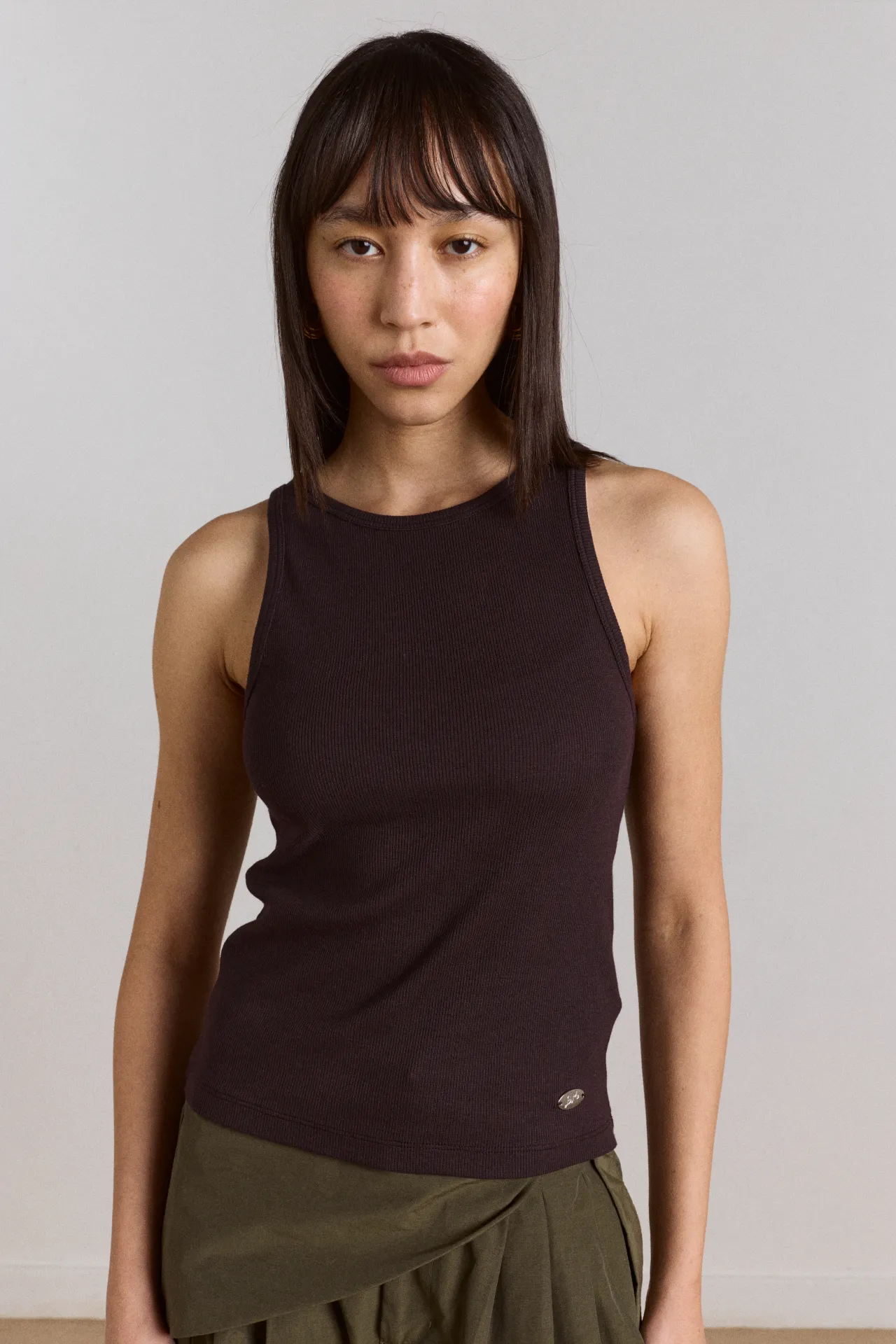 manon layered 2 in 1 top - choc/magenta sold by Damson Madder product image thumbnail 5