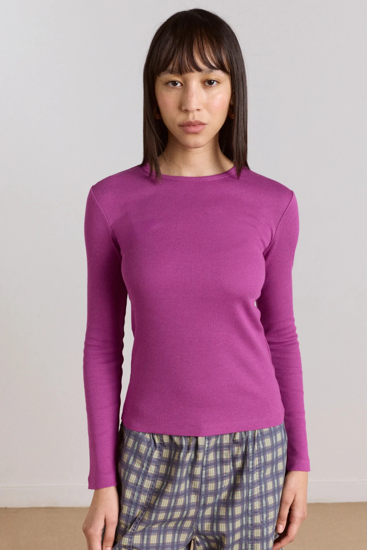 manon layered 2 in 1 top - choc/magenta sold by Damson Madder product image thumbnail 2