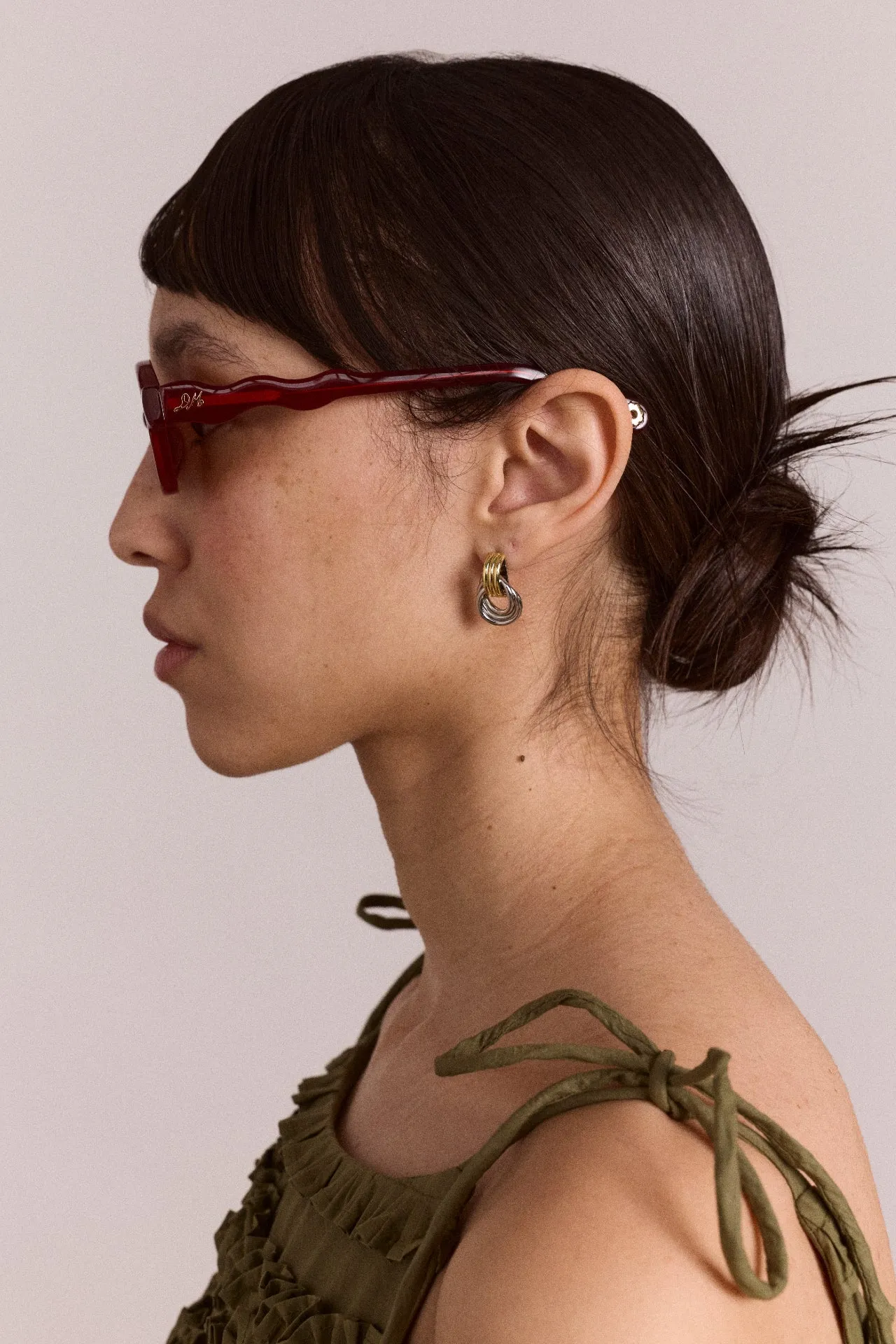 wavey temple sunglasses - crystal red sold by Damson Madder product image thumbnail 3