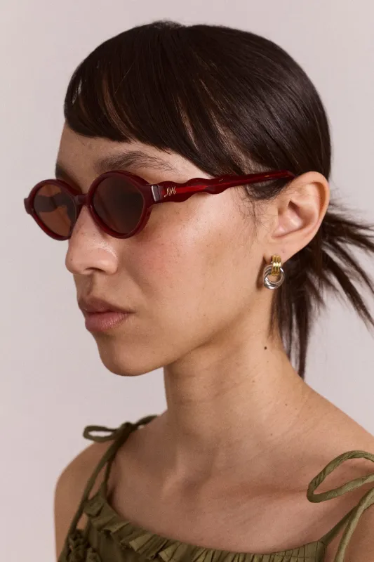 wavey temple sunglasses - crystal red sold by Damson Madder