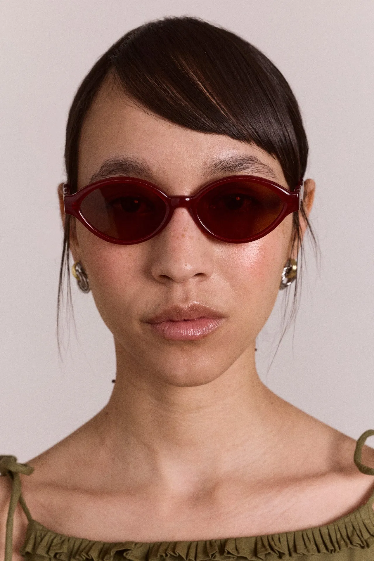 wavey temple sunglasses - crystal red sold by Damson Madder product image thumbnail 2