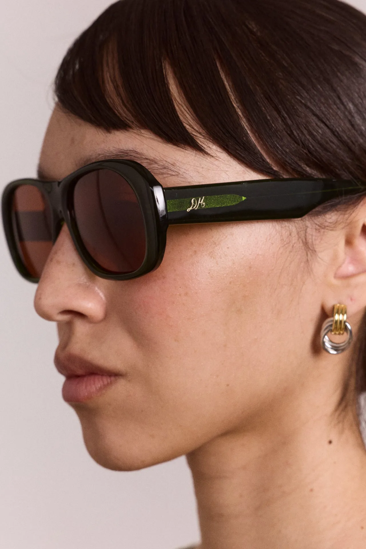 oversized aviator sunglasses - green sold by Damson Madder product image thumbnail 3