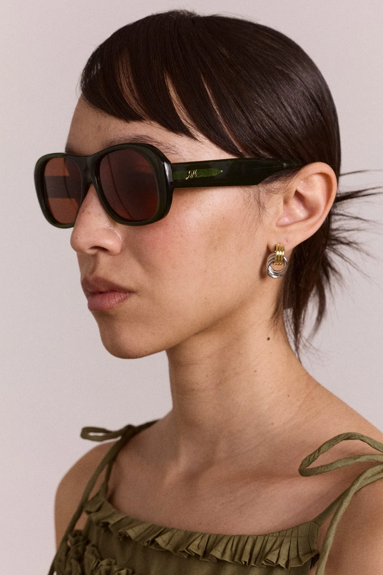 oversized aviator sunglasses - green sold by Damson Madder product image thumbnail 2