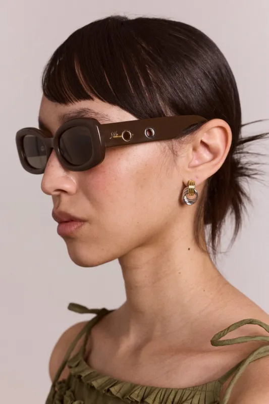 faye eyelet sunglasses - chocolate sold by Damson Madder