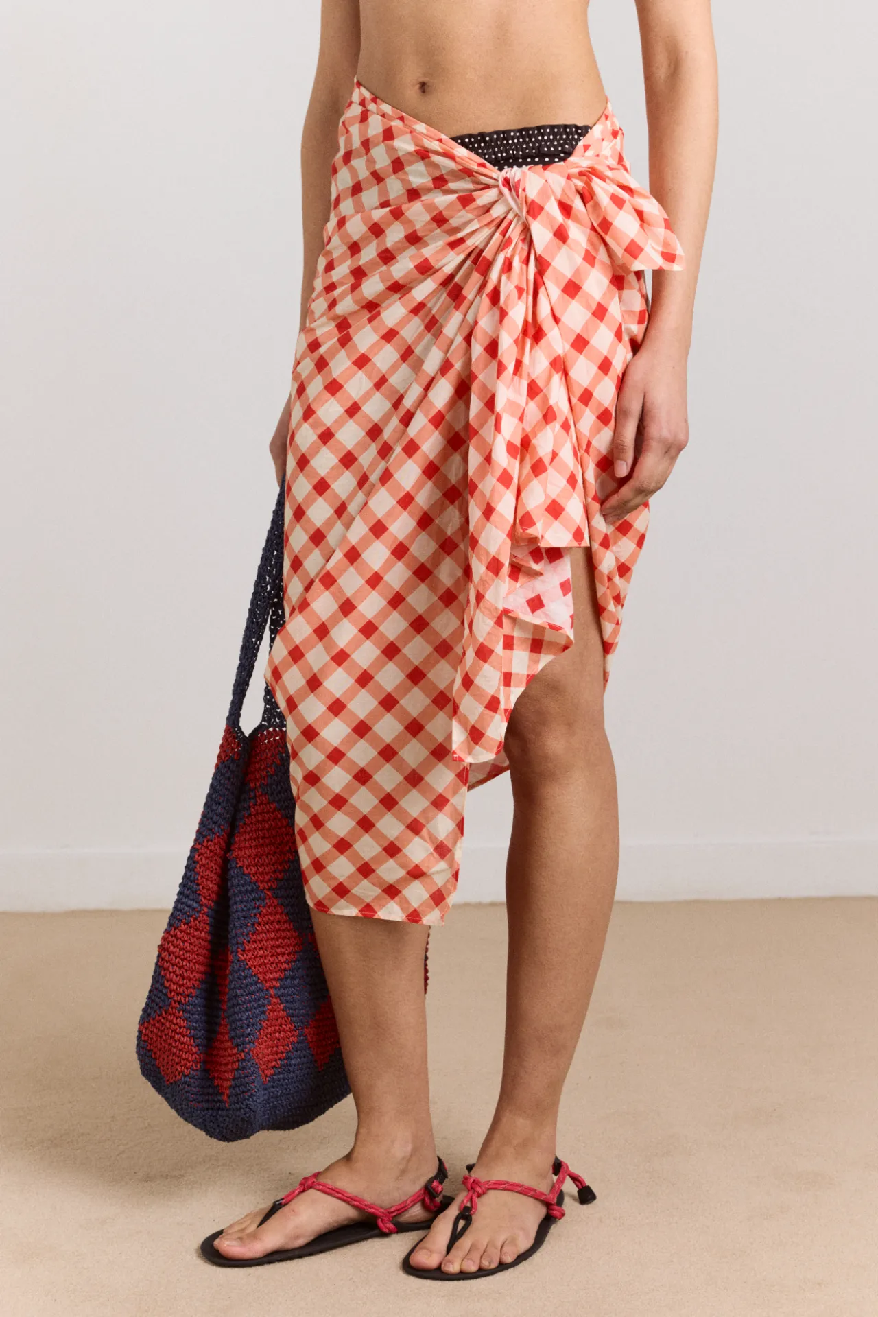 sarong - window pane check sold by Damson Madder product image thumbnail 2