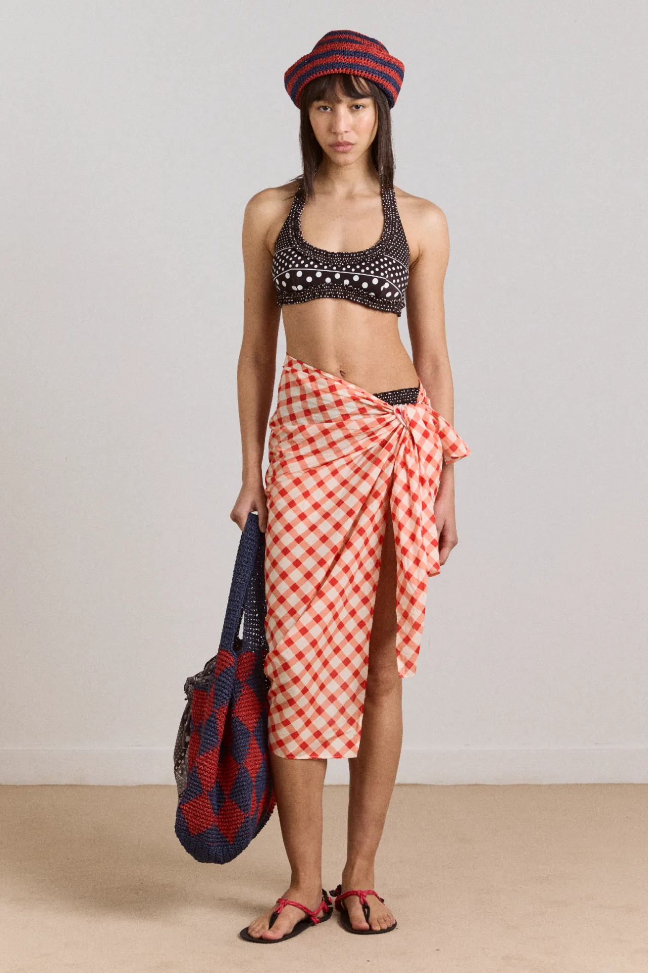 sarong - window pane check sold by Damson Madder product image thumbnail 3