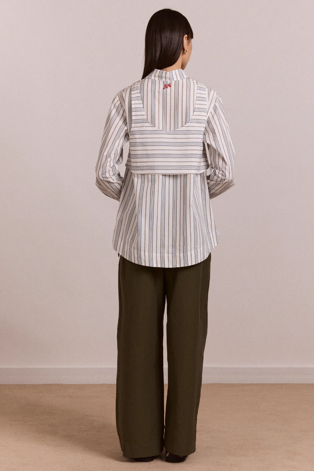 valeria double layer shirt - caraway stripe sold by Damson Madder product image thumbnail 3