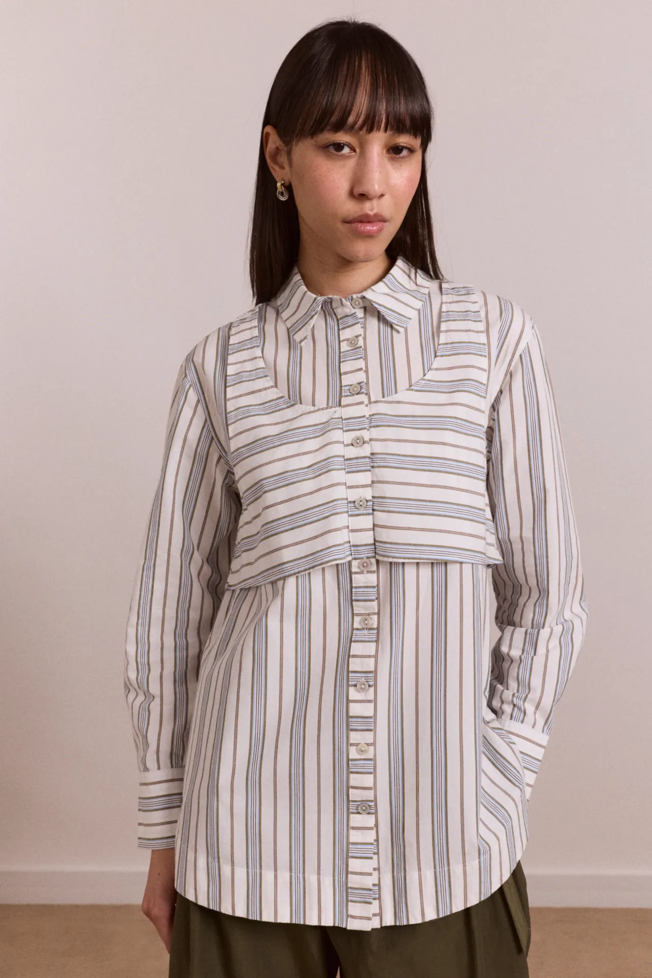 valeria double layer shirt - caraway stripe sold by Damson Madder product image thumbnail 2