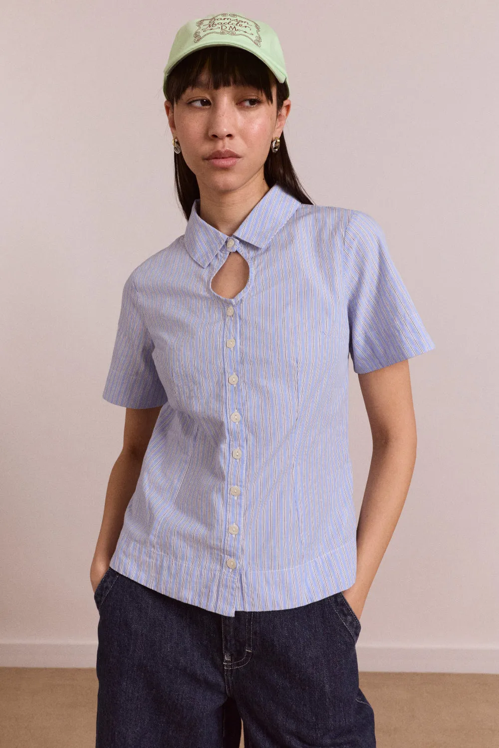 ebba shirt - mini blue stripe sold by Damson Madder product image thumbnail 3