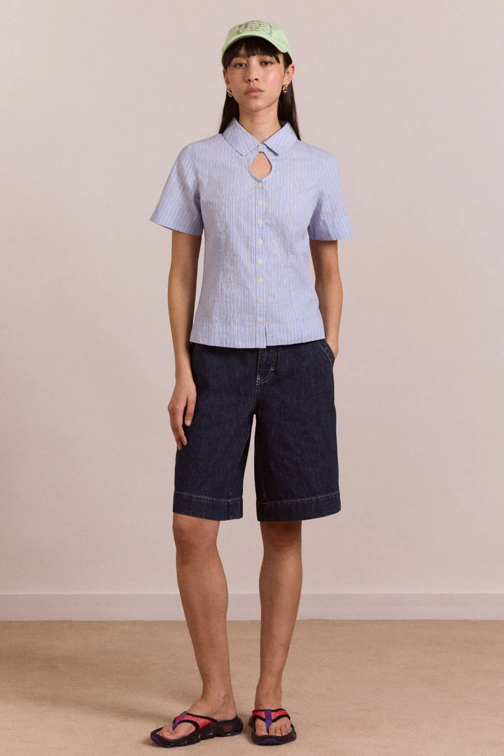 ebba shirt - mini blue stripe sold by Damson Madder product image thumbnail 2