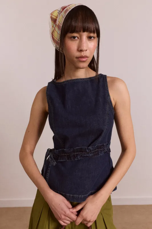 maxime top - dark indigo made by Damson Madder