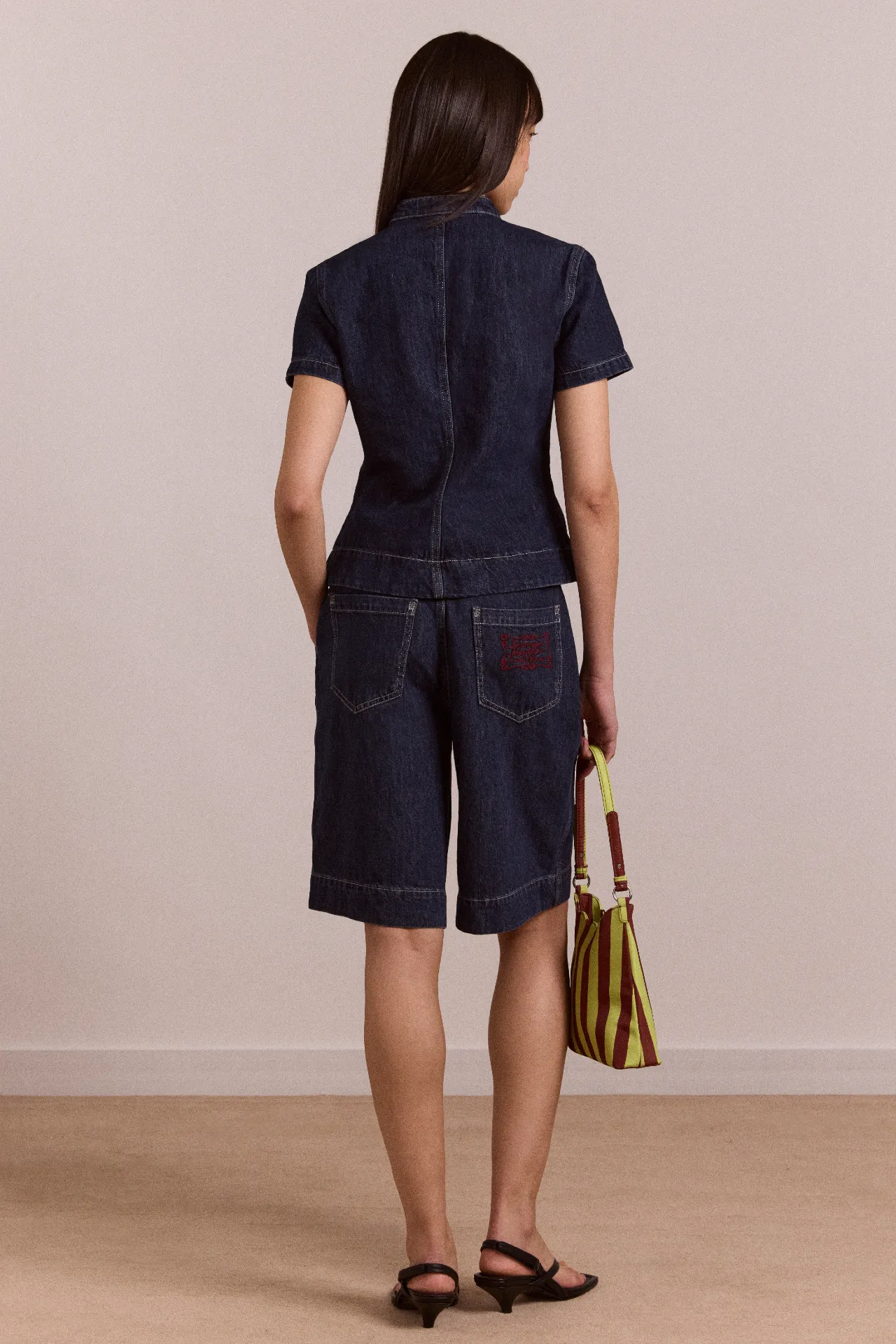 nelly button trim top - indigo sold by Damson Madder product image thumbnail 4