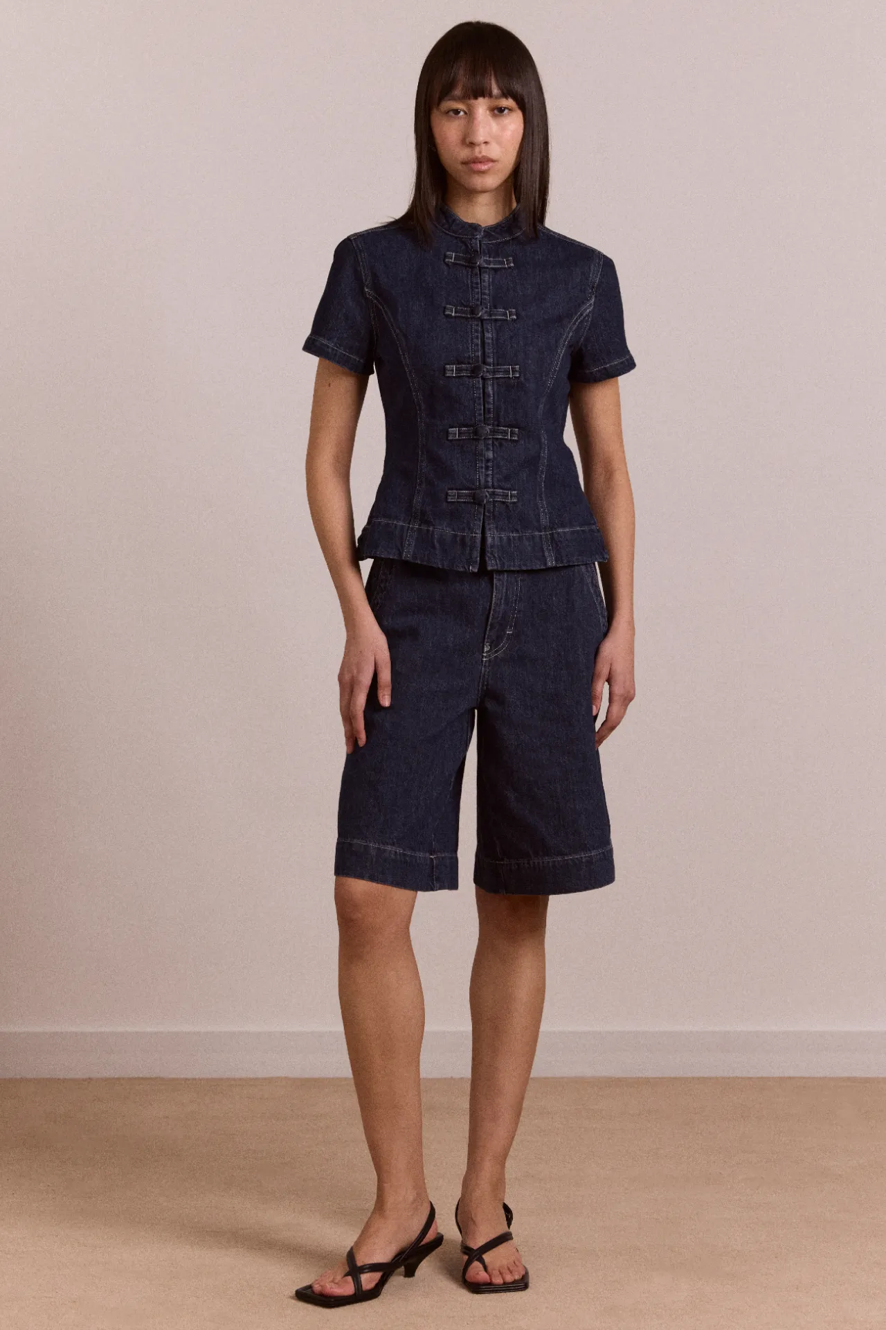 annie denim shorts - indigo sold by Damson Madder product image thumbnail 3