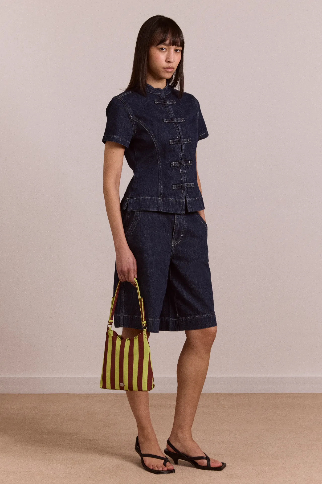 annie denim shorts - indigo sold by Damson Madder product image thumbnail 2